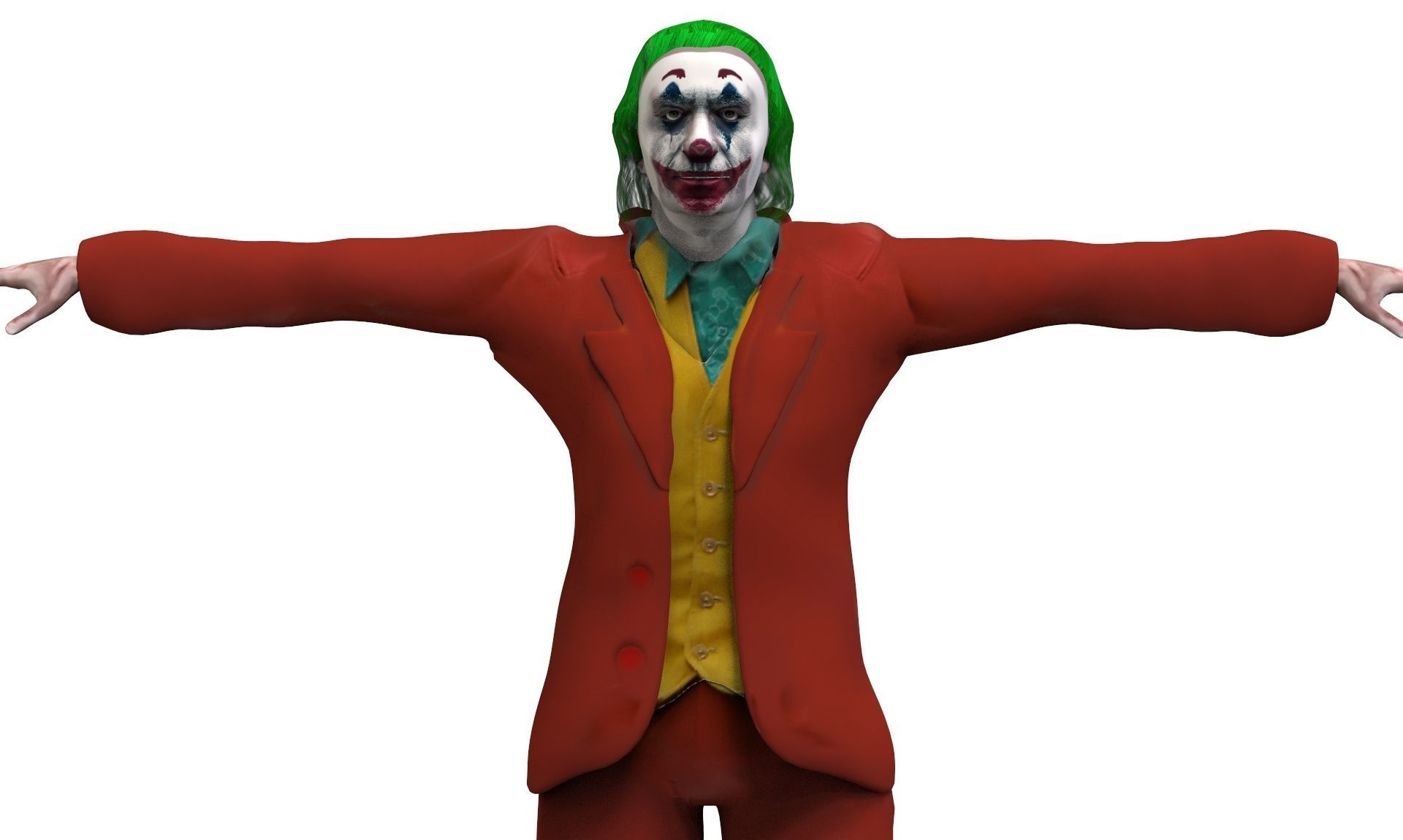 Joker in suit Low-poly 3D model_6