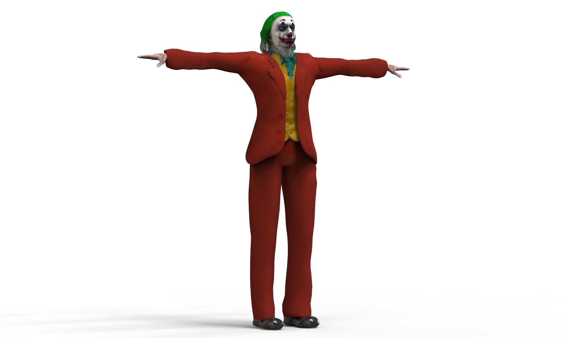 Joker in suit Low-poly 3D model_5