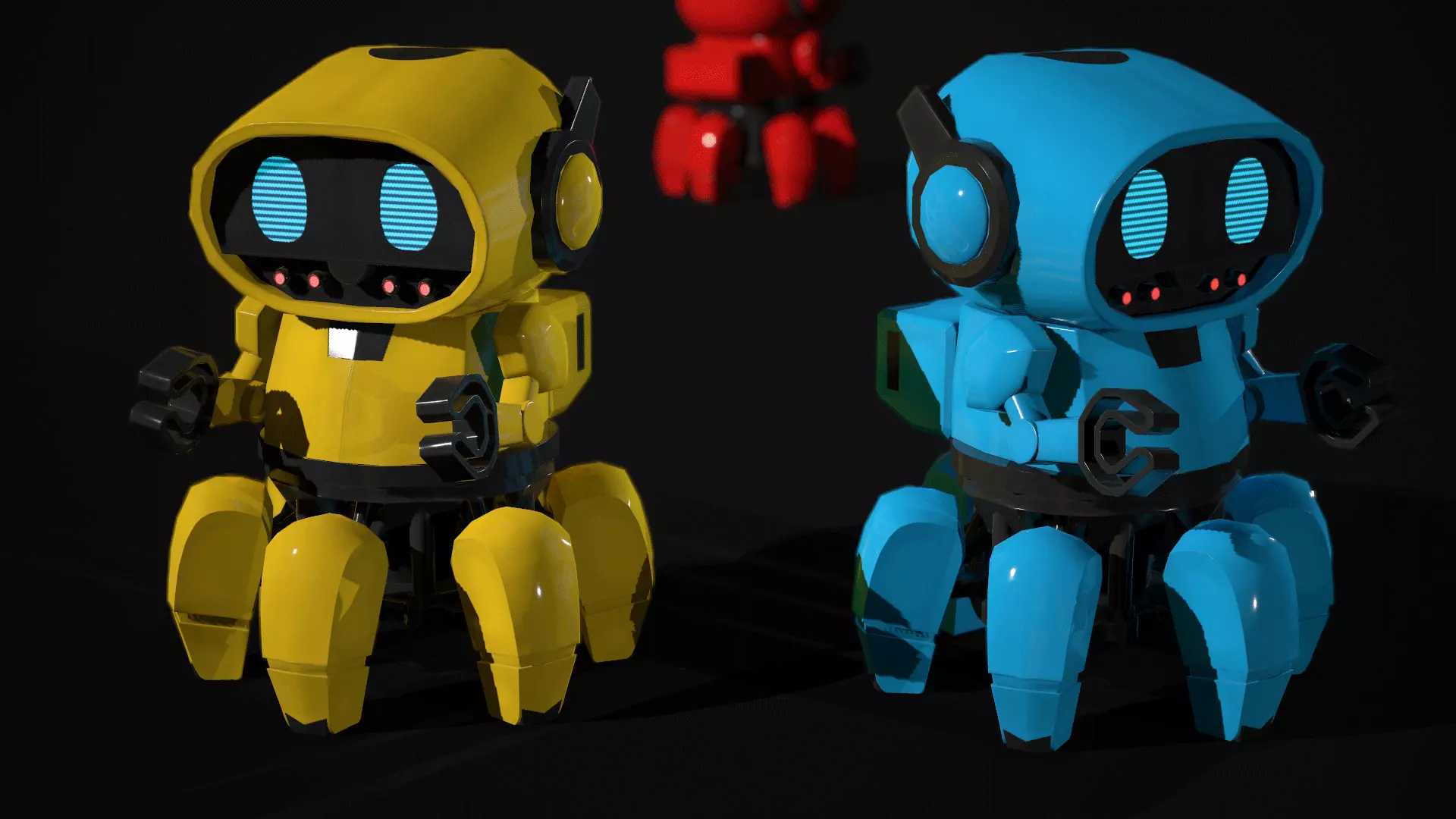 Modern Toy Robot Low-poly 3D model