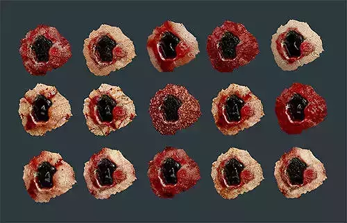 15 Skin Bullet Hole Seamless PBR Textures with Alpha Map Texture