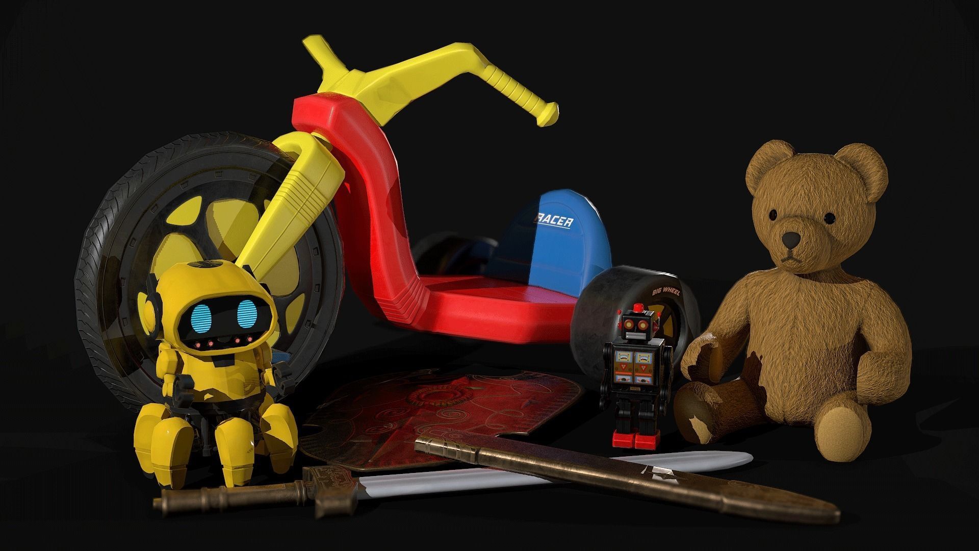 Teddy Bear Low-poly 3D model_5