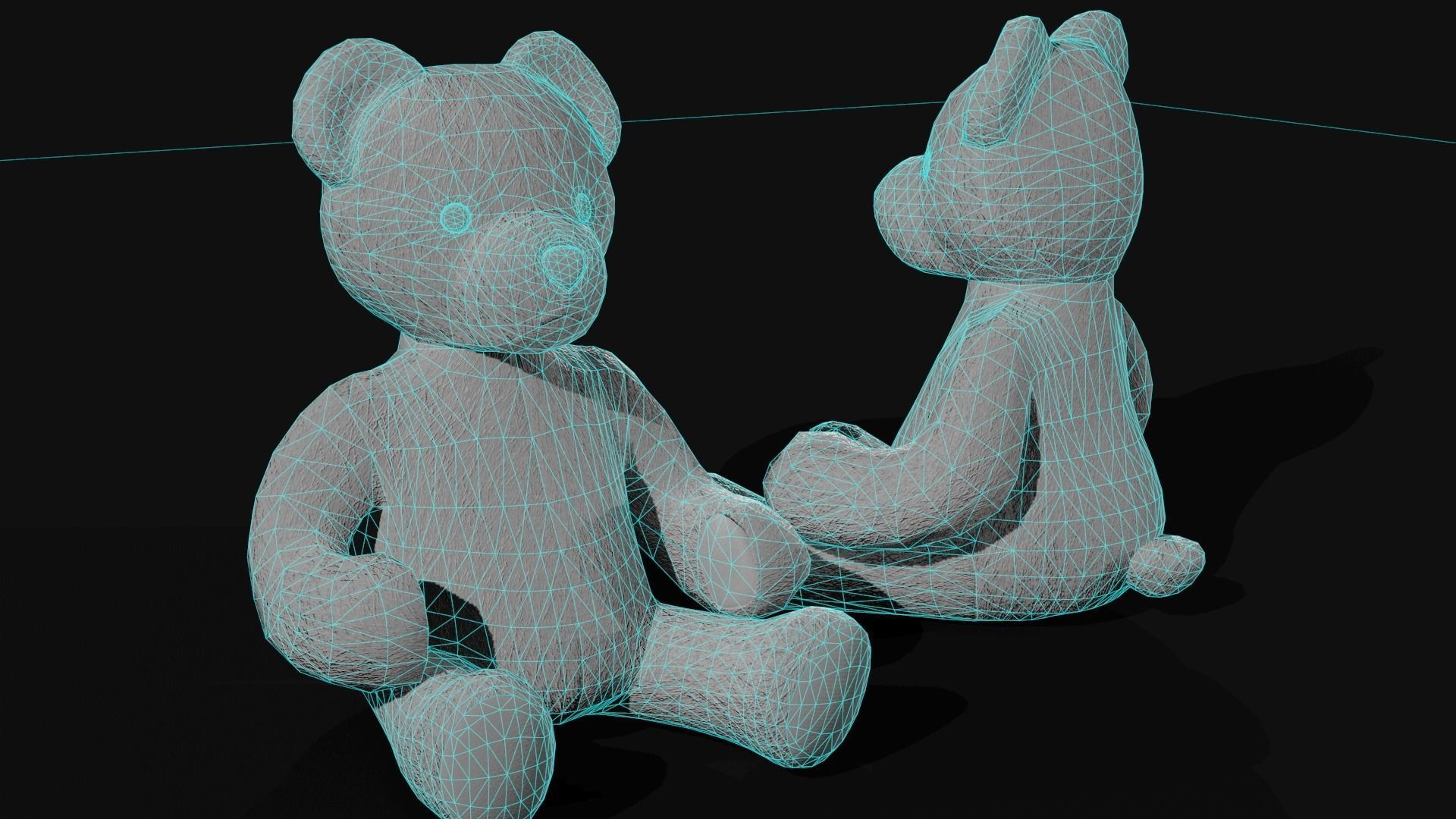 Teddy Bear Low-poly 3D model_2