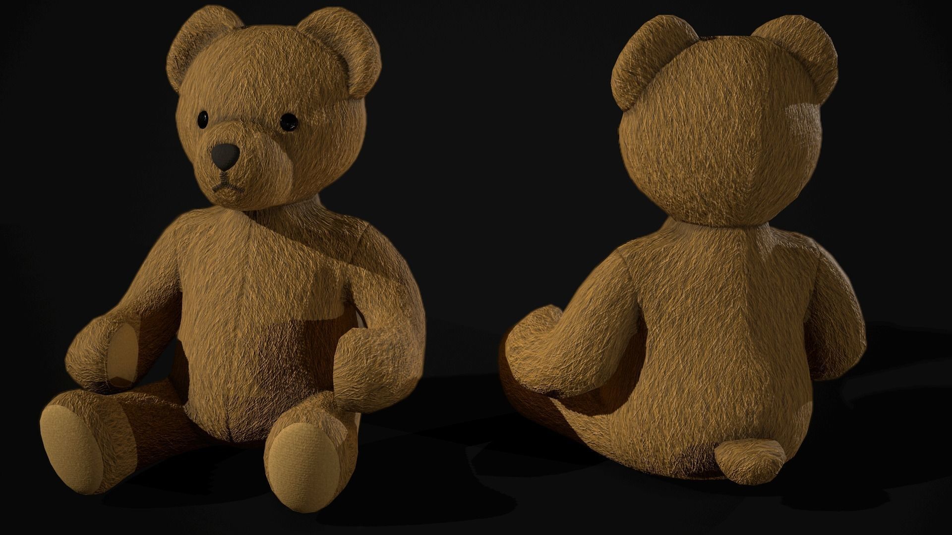 Teddy Bear Low-poly 3D model_3