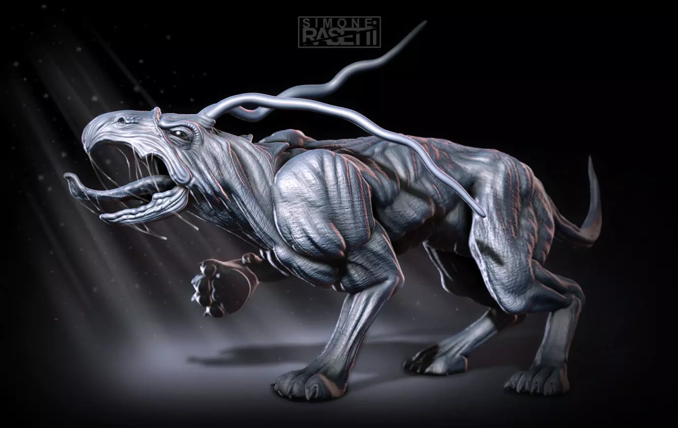 Dragon creature with claws 3D print model