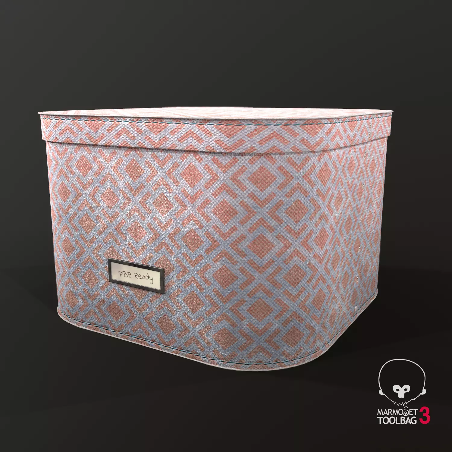 Designer Storage Box - used item Low-poly 3D model_0