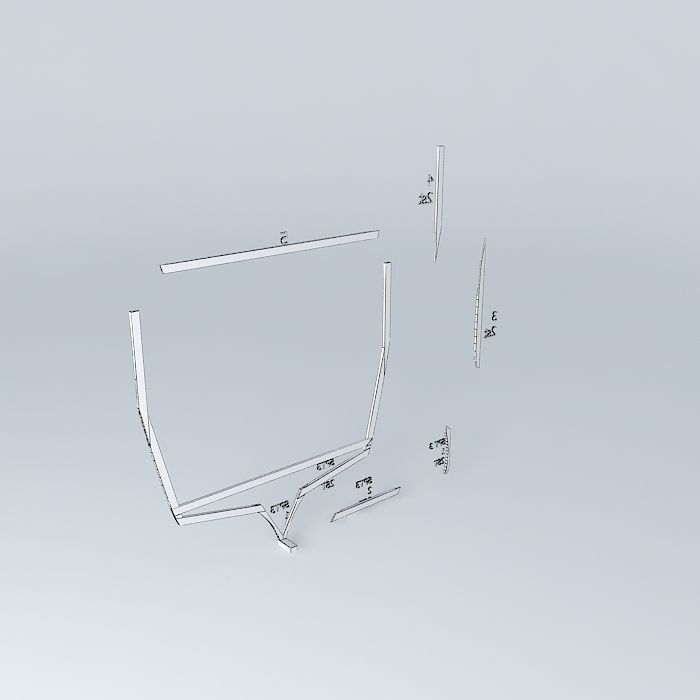 Spt 3 tv stand in gold Free 3D model_3