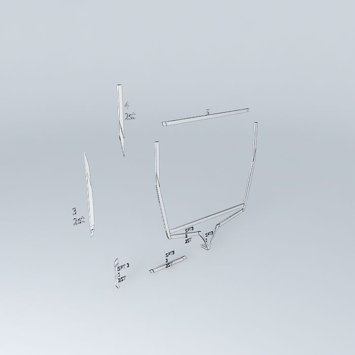 Spt 3 tv stand in gold Free 3D model_4