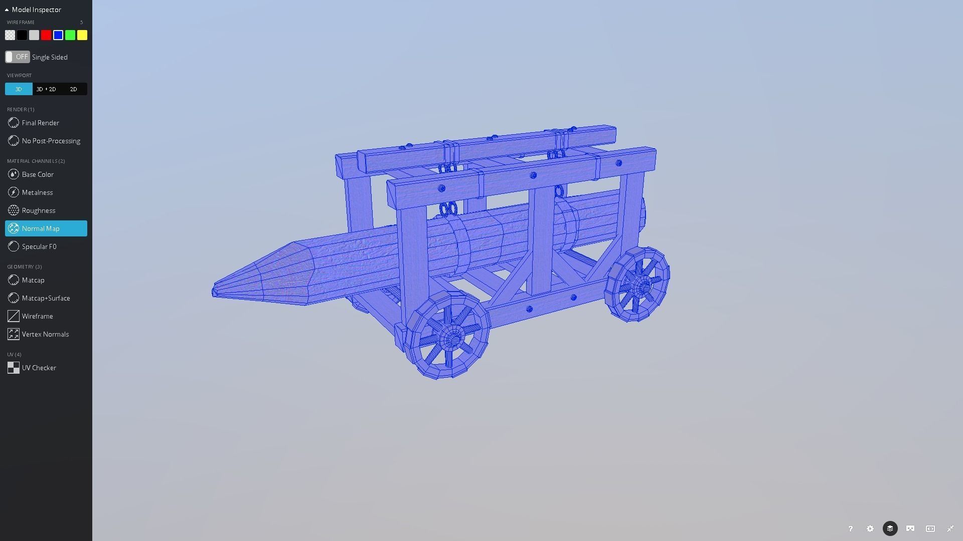 Medieval Battering Ram Low-poly 3D model_3