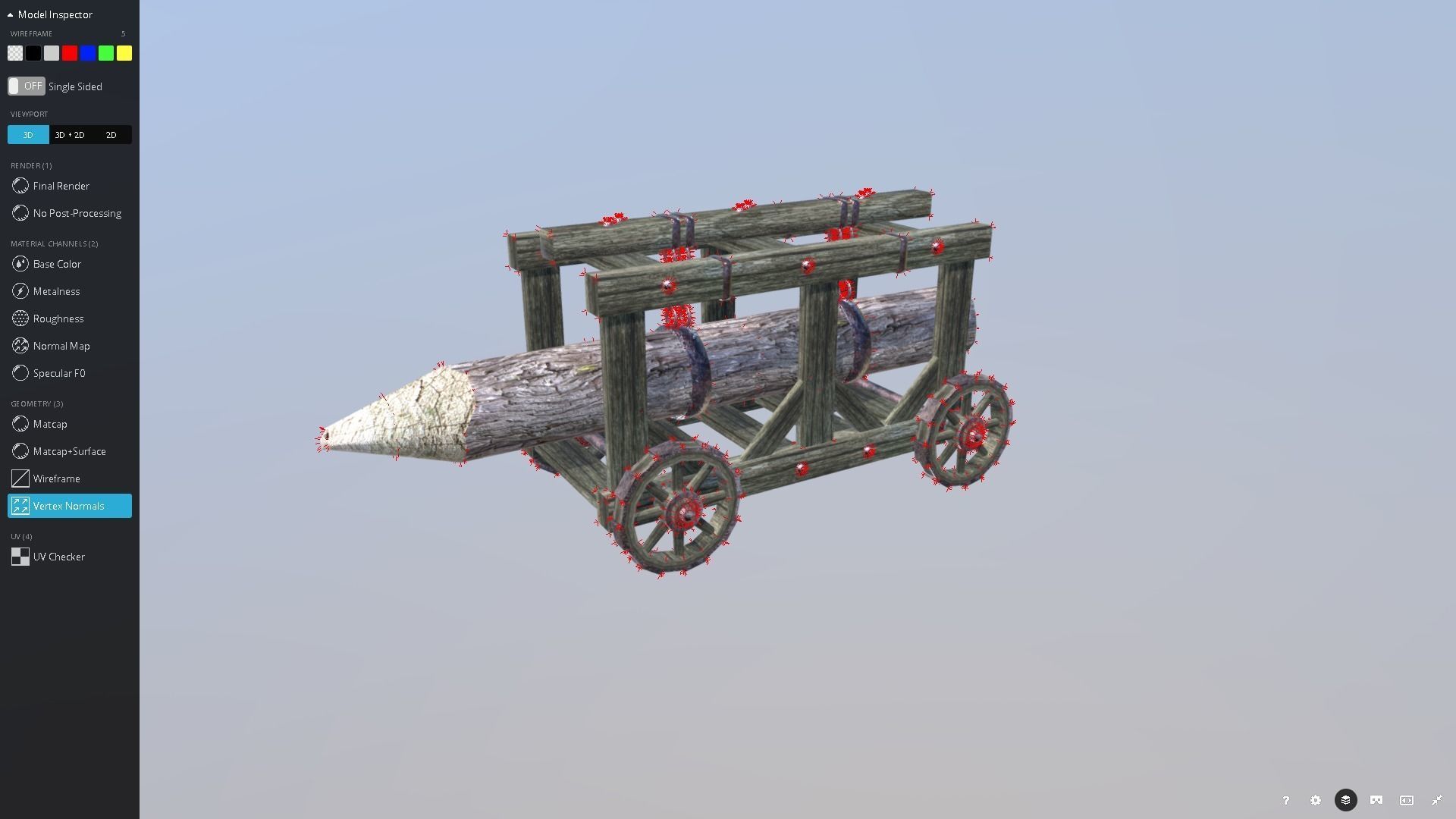 Medieval Battering Ram Low-poly 3D model_2