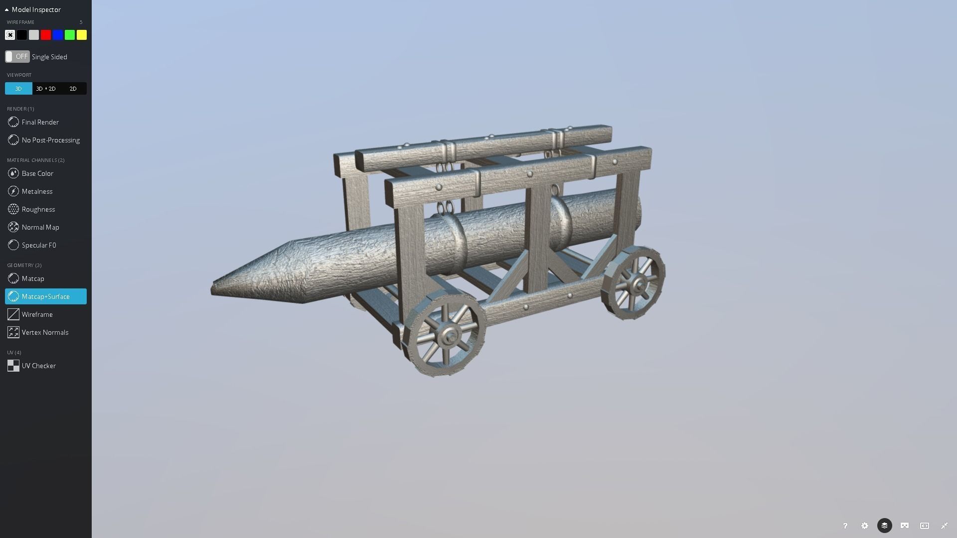Medieval Battering Ram Low-poly 3D model_12