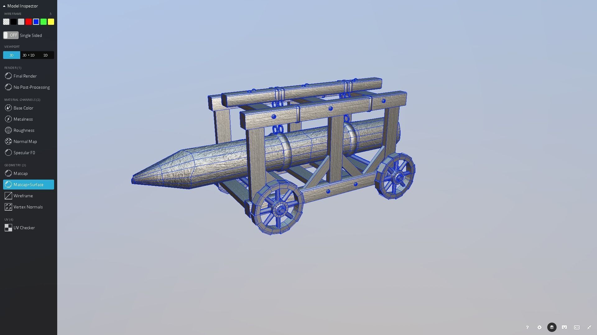 Medieval Battering Ram Low-poly 3D model_13