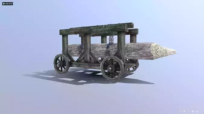 Medieval Battering Ram Low-poly 3D model