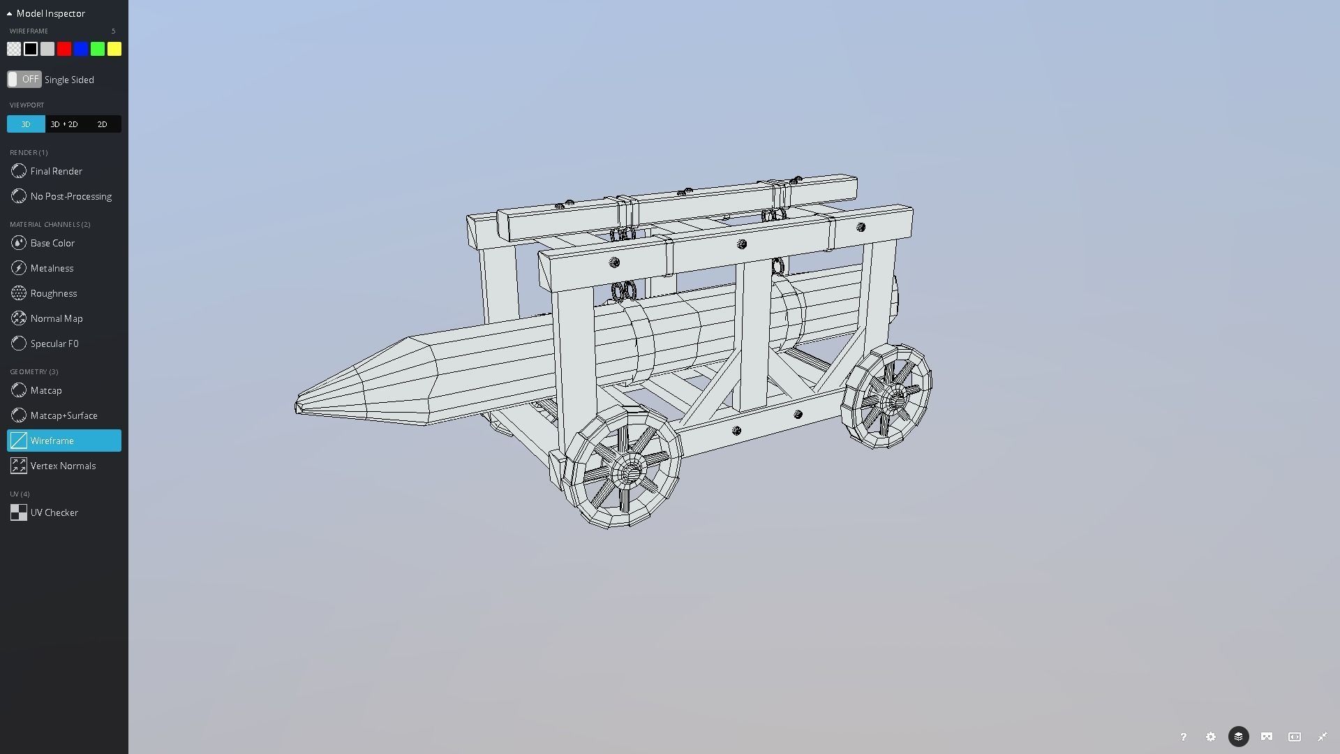 Medieval Battering Ram Low-poly 3D model_11