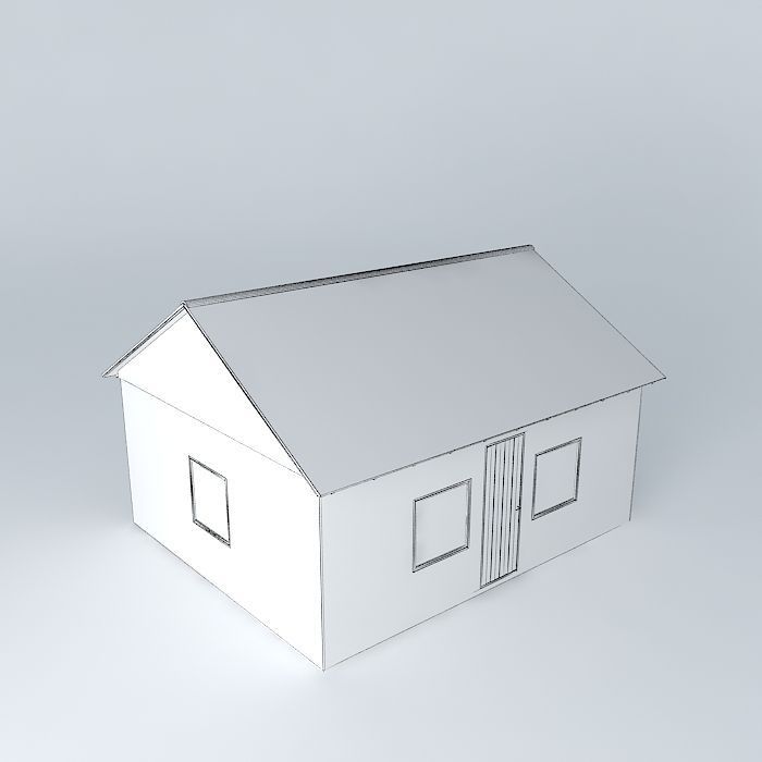 Simple developable house Free 3D model_3