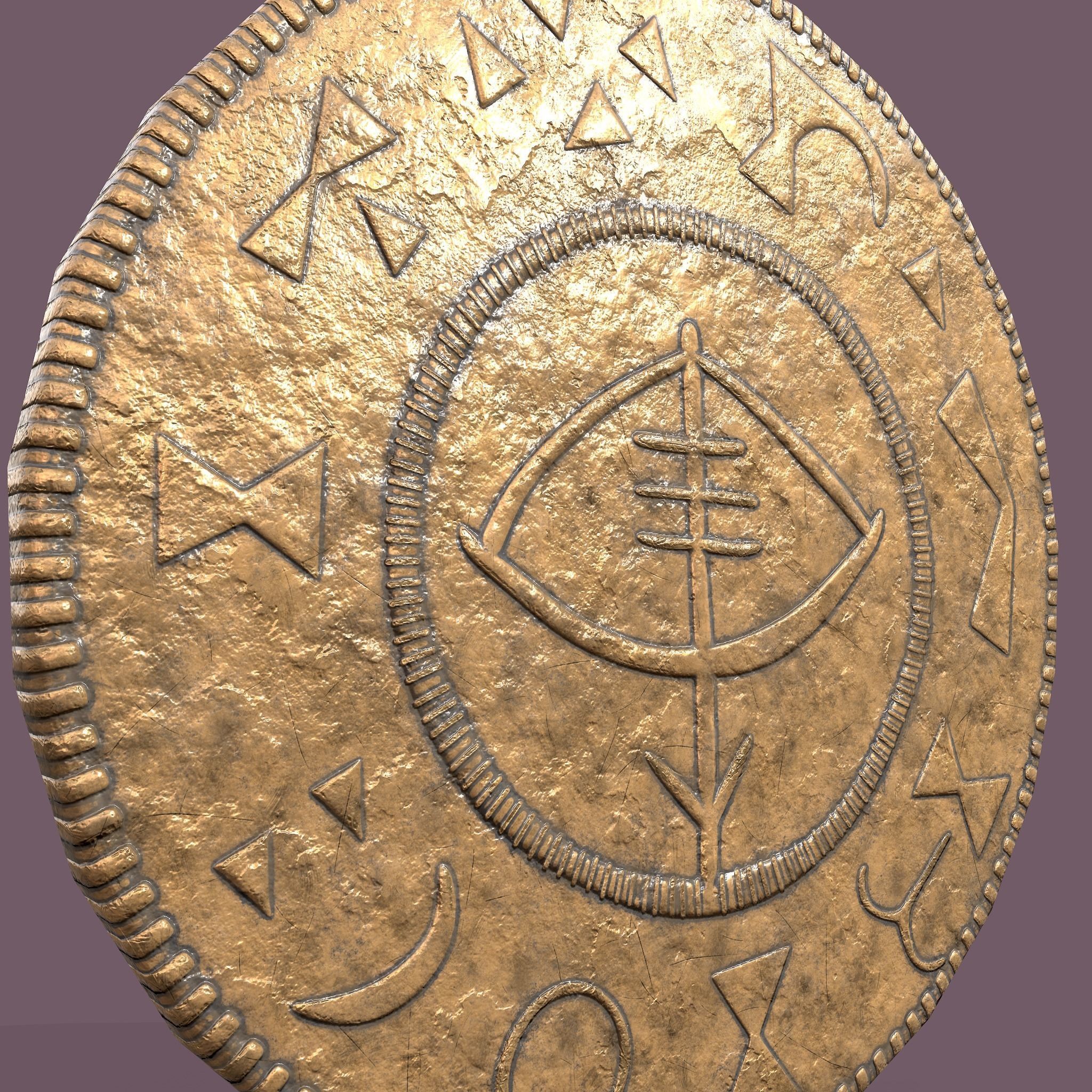 Viking Coin Low-poly 3D model_8