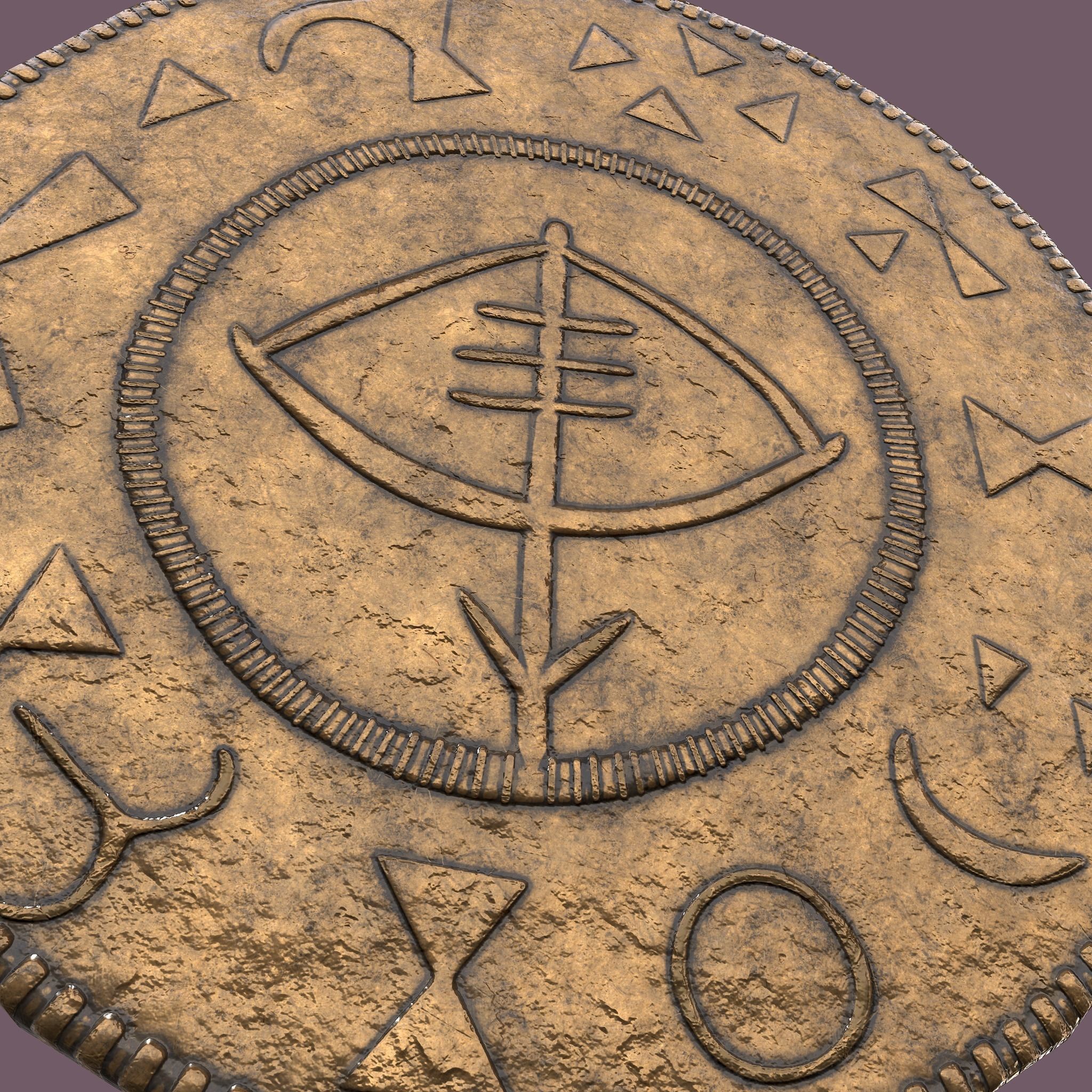 Viking Coin Low-poly 3D model_12
