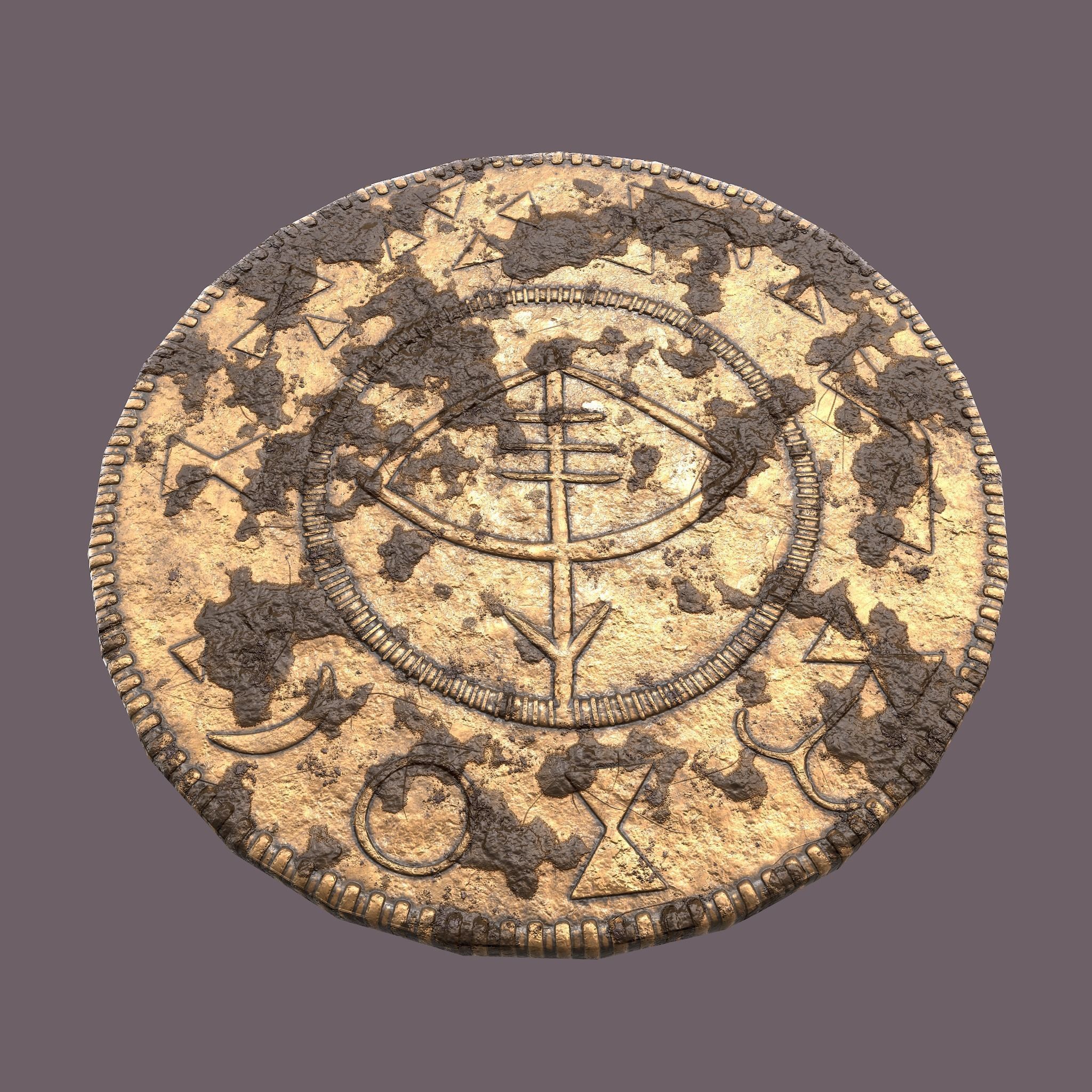 Viking Coin Low-poly 3D model_14