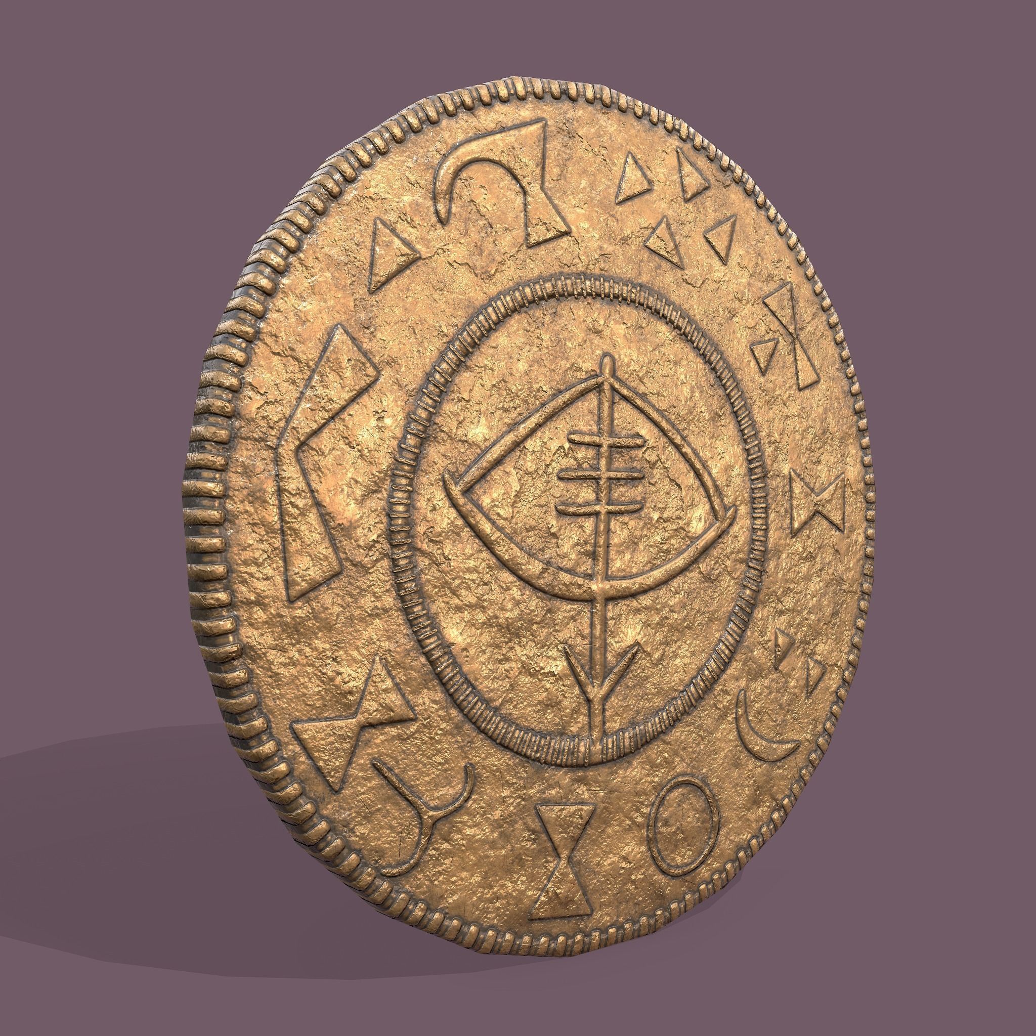 Viking Coin Low-poly 3D model_2