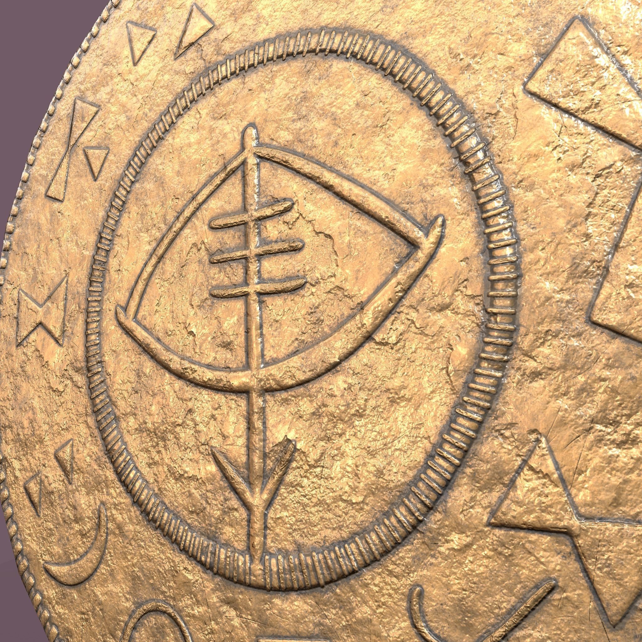 Viking Coin Low-poly 3D model_10