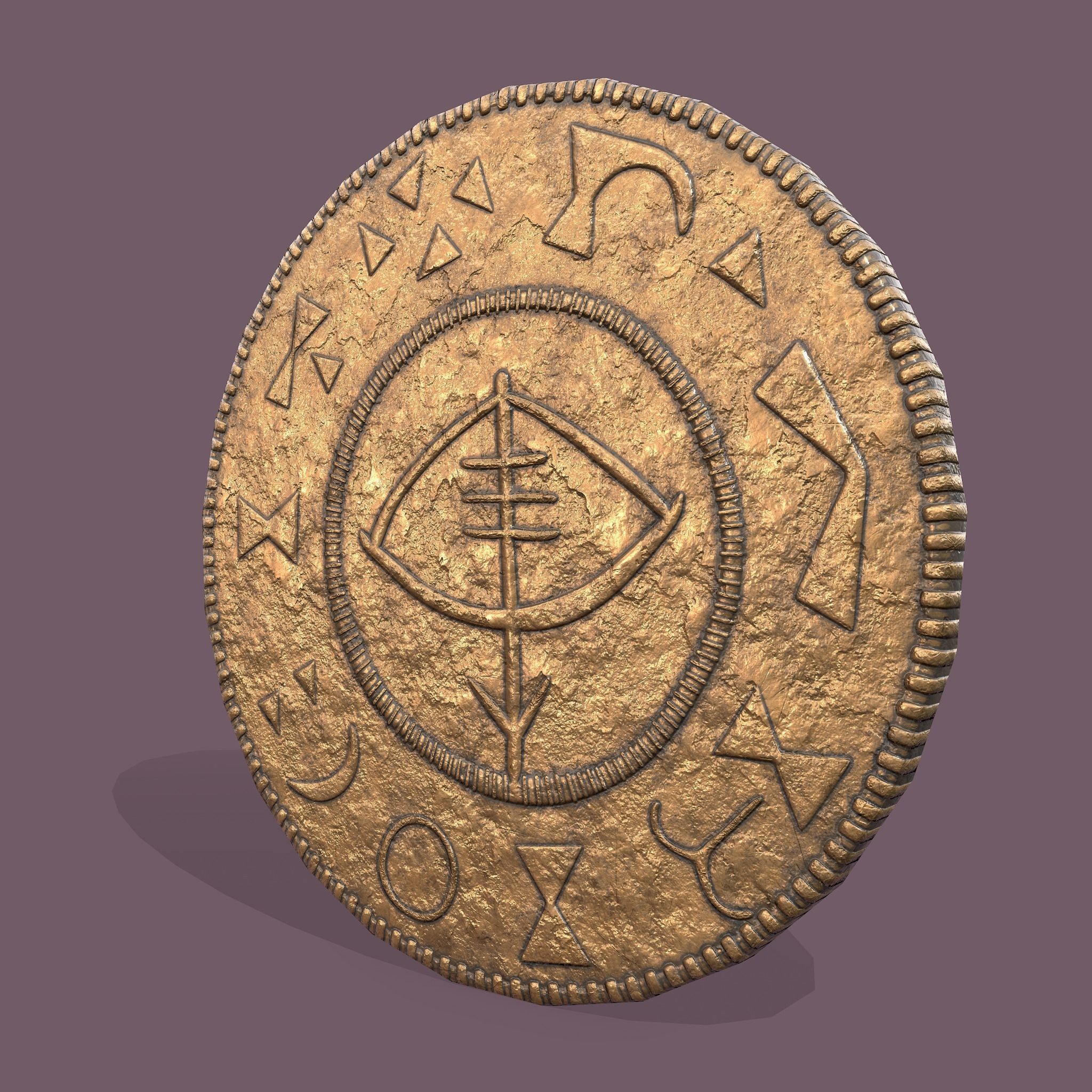 Viking Coin Low-poly 3D model_6