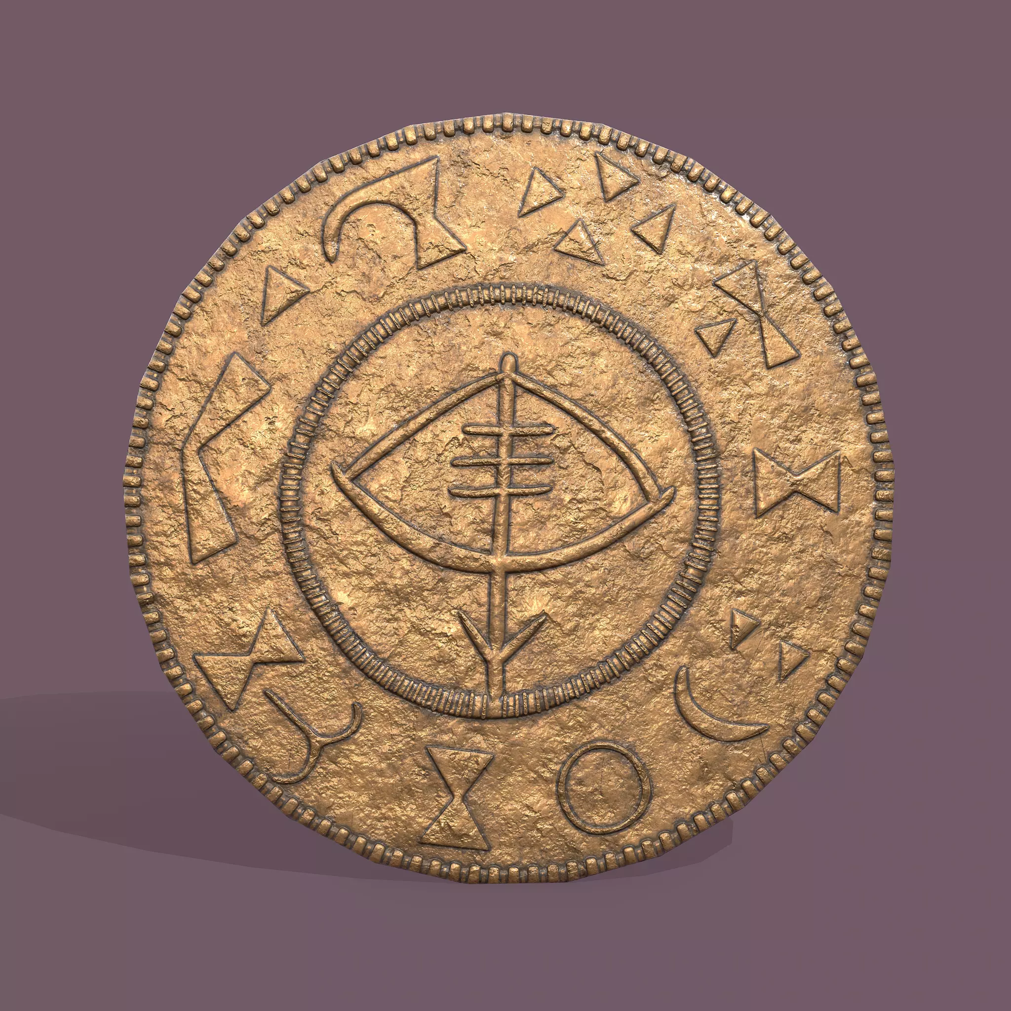Viking Coin Low-poly 3D model_0