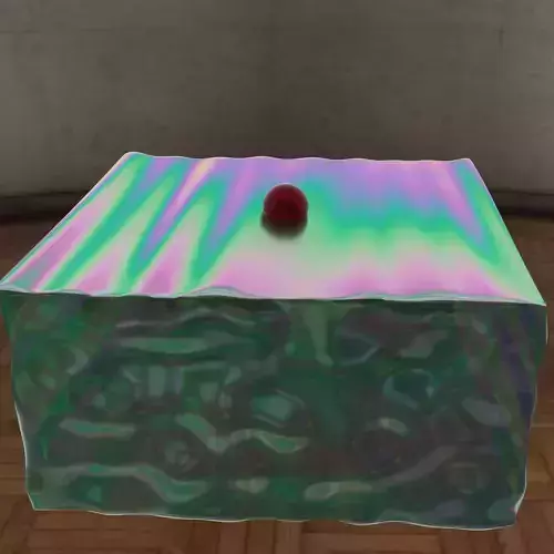 Octane C4D Iridescent Glass Textured Liquid Dynamic Cube