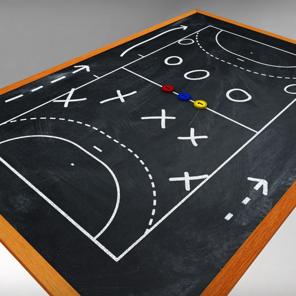 Sport chalkboard tactical low poly Low-poly 3D model_2