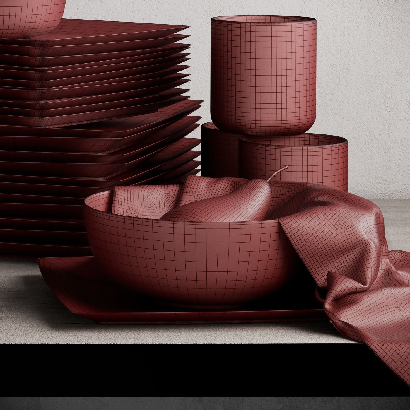 Mason Square Dinnerware Set 3D model_8