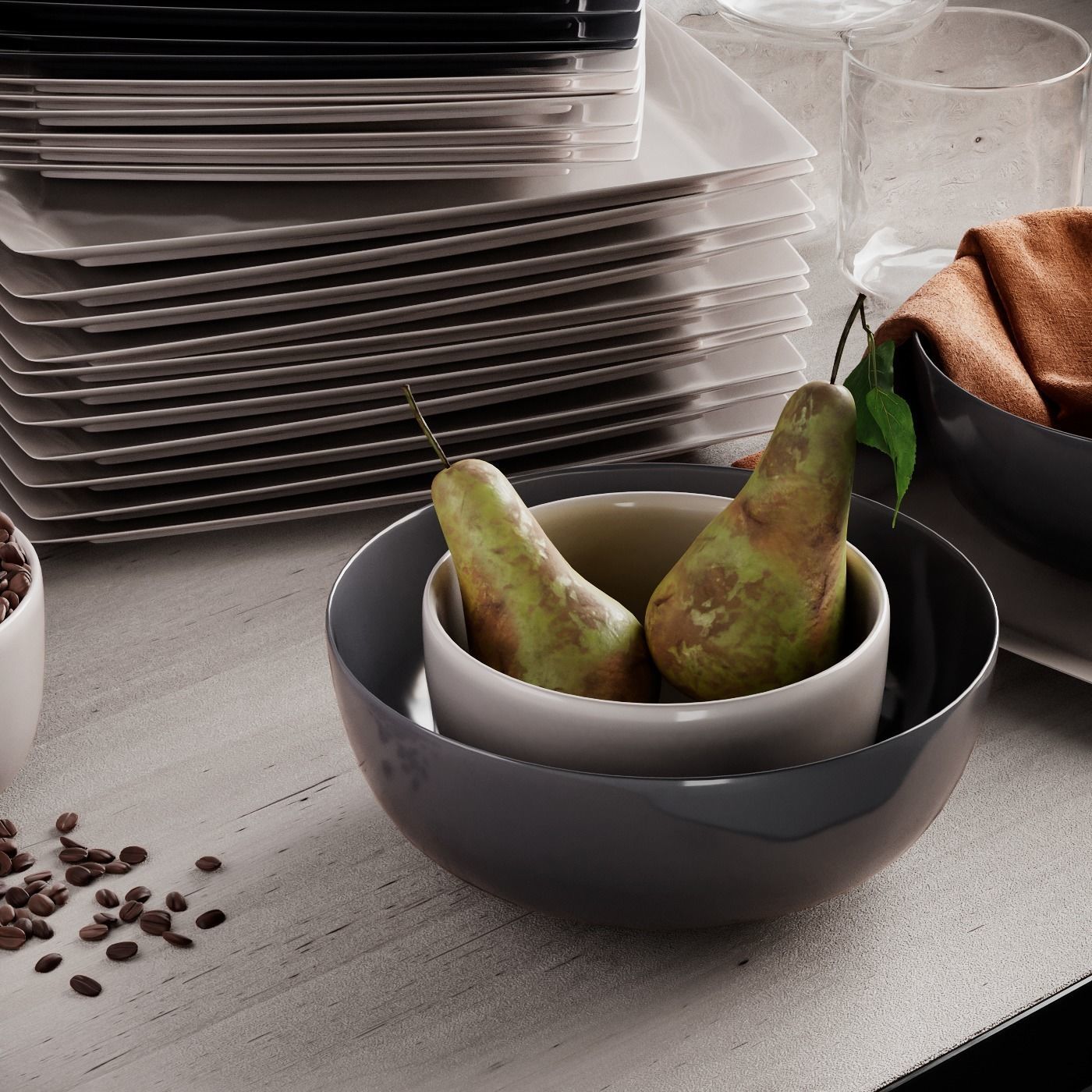 Mason Square Dinnerware Set 3D model_2