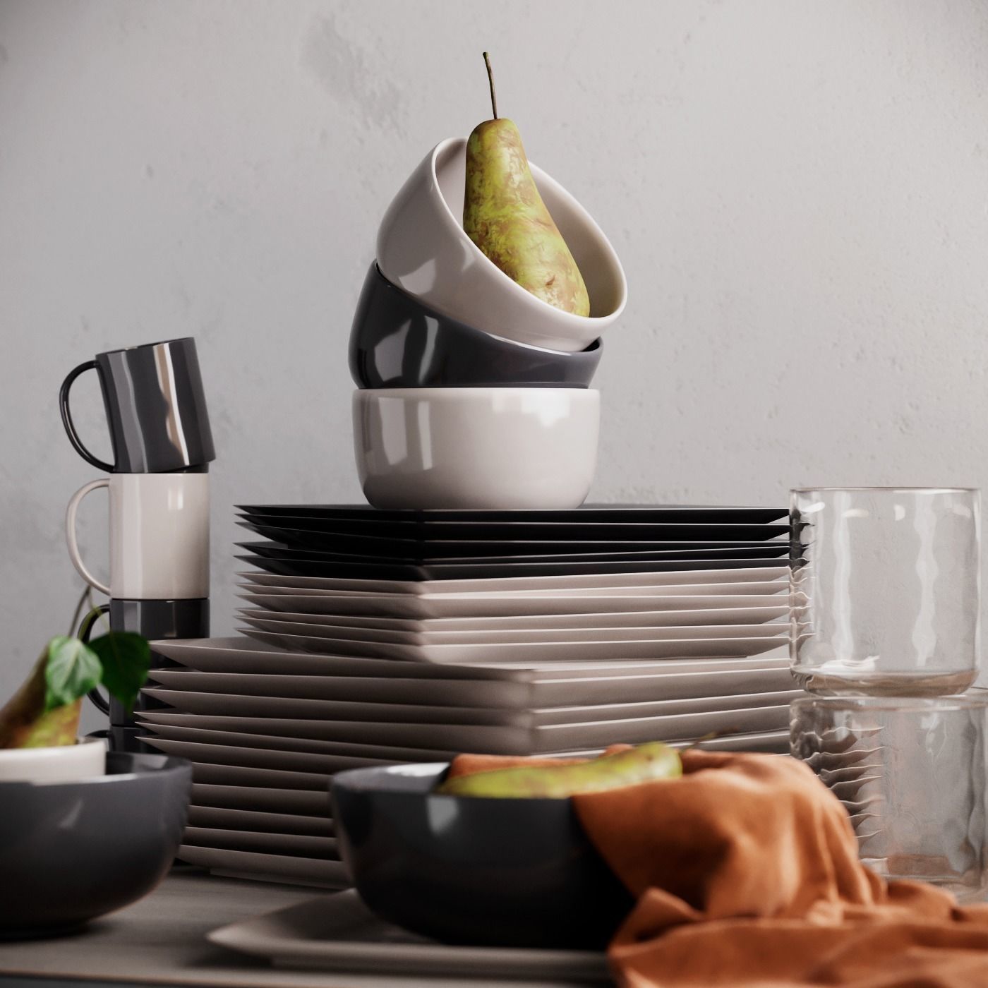 Mason Square Dinnerware Set 3D model_3