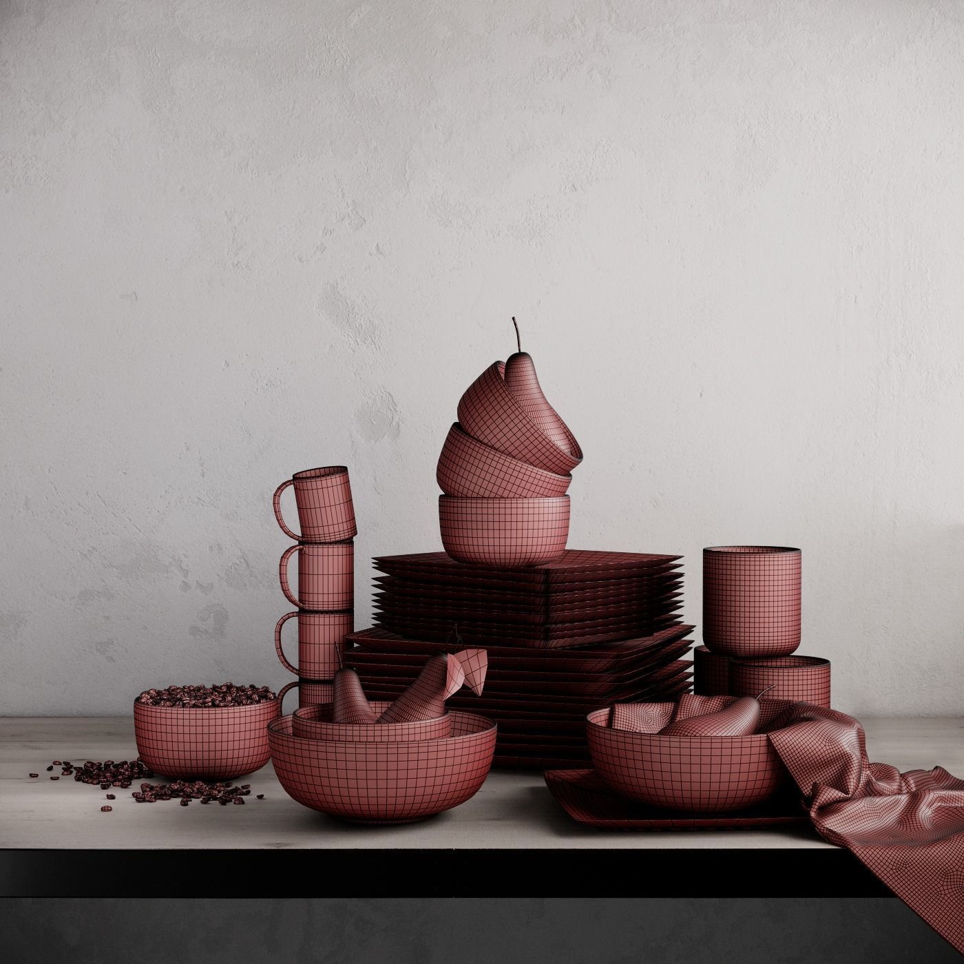 Mason Square Dinnerware Set 3D model_7