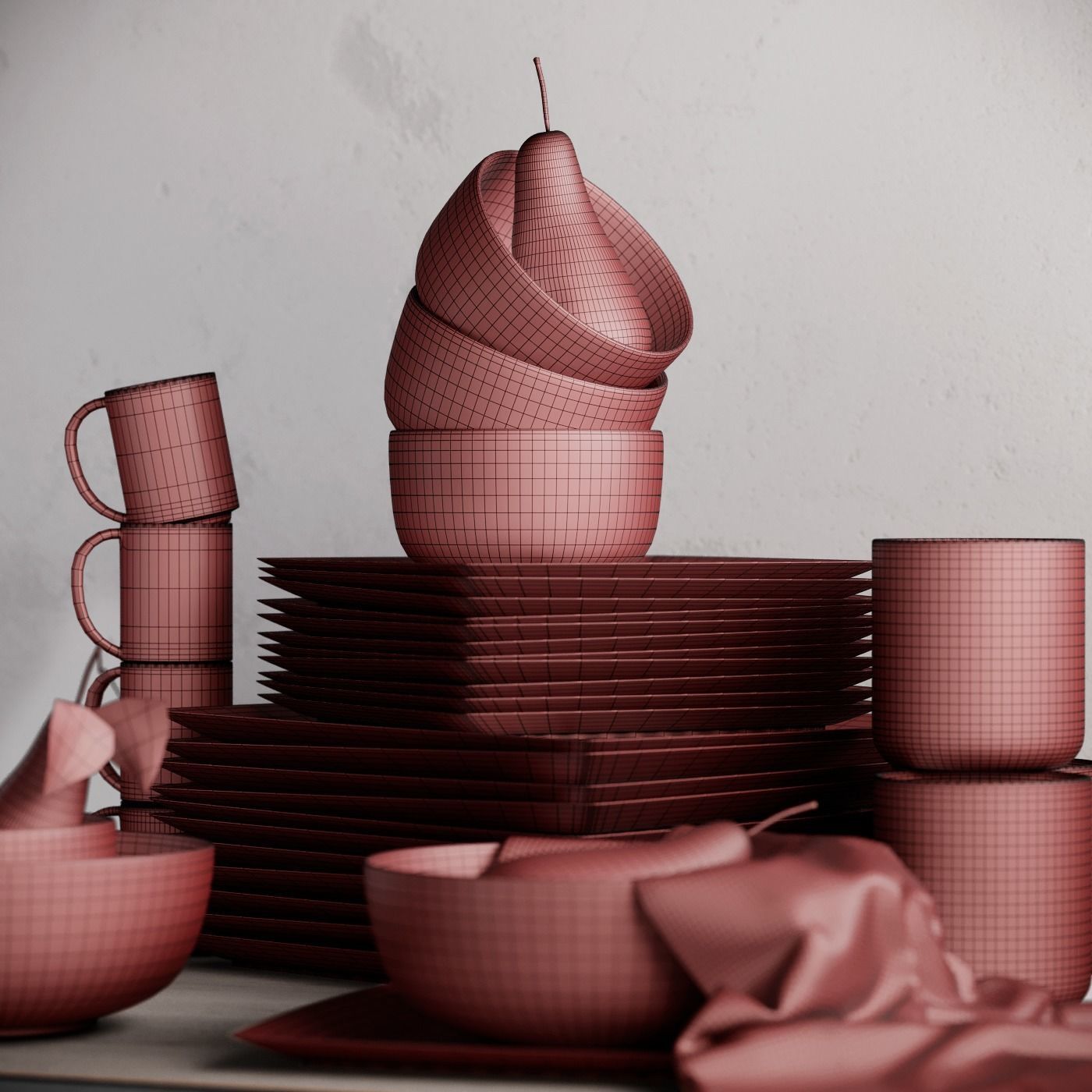 Mason Square Dinnerware Set 3D model_10