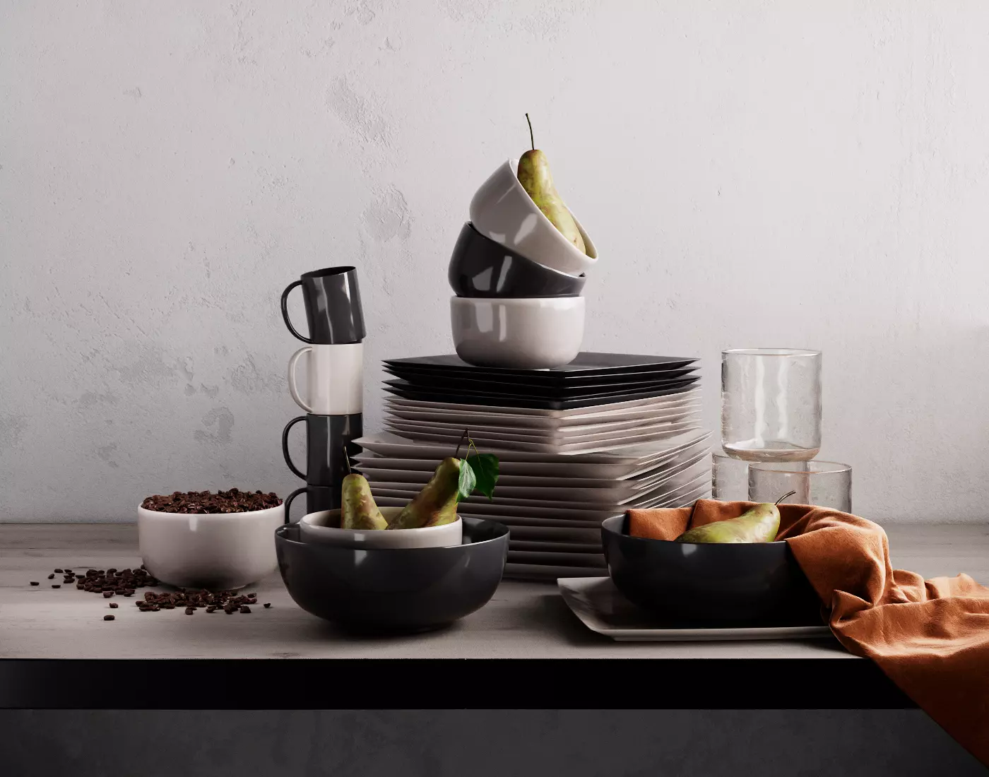 Mason Square Dinnerware Set 3D model_0