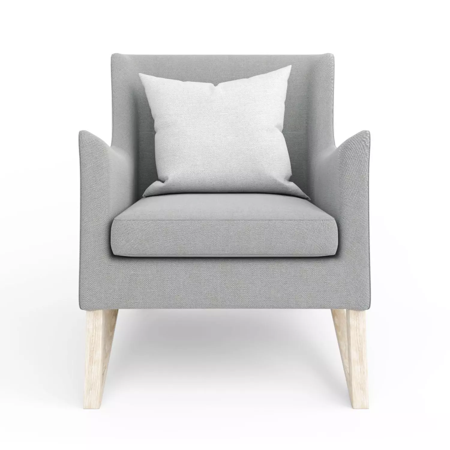 armchair chair with pillow and wooden legs Free 3D model