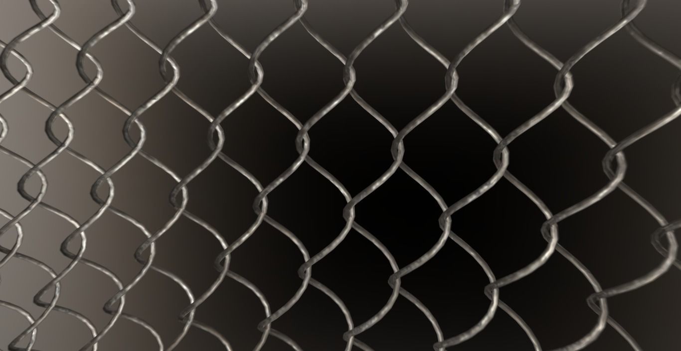 Barbed wire fence PBR Low-poly 3D model_6