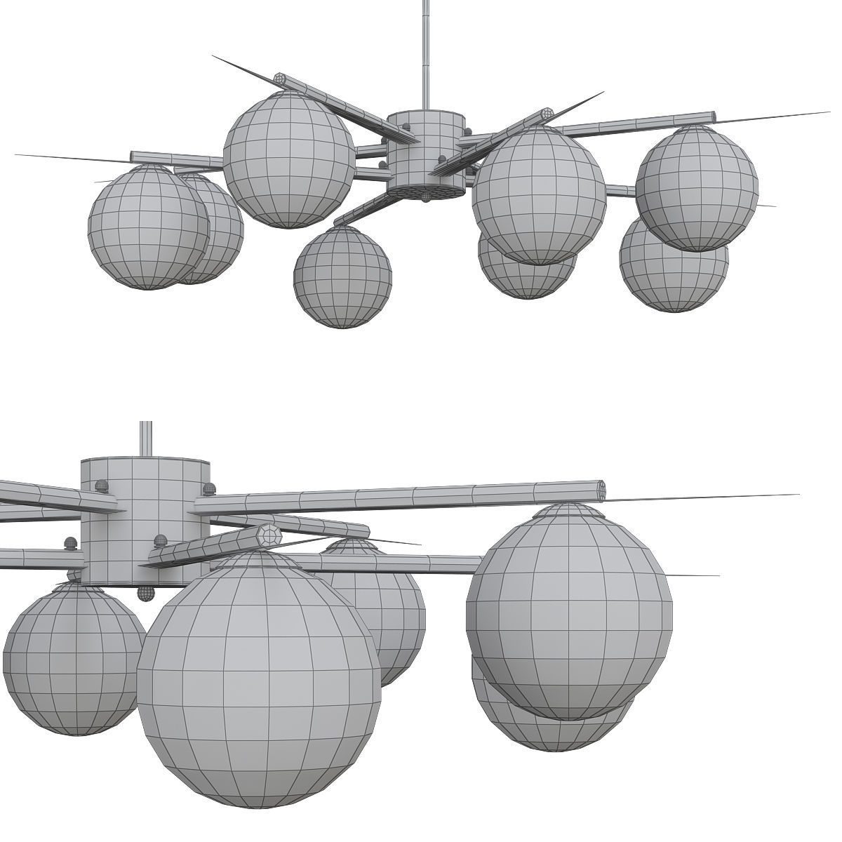 Chandleir 10 pieces 3d model Low-poly 3D model_19