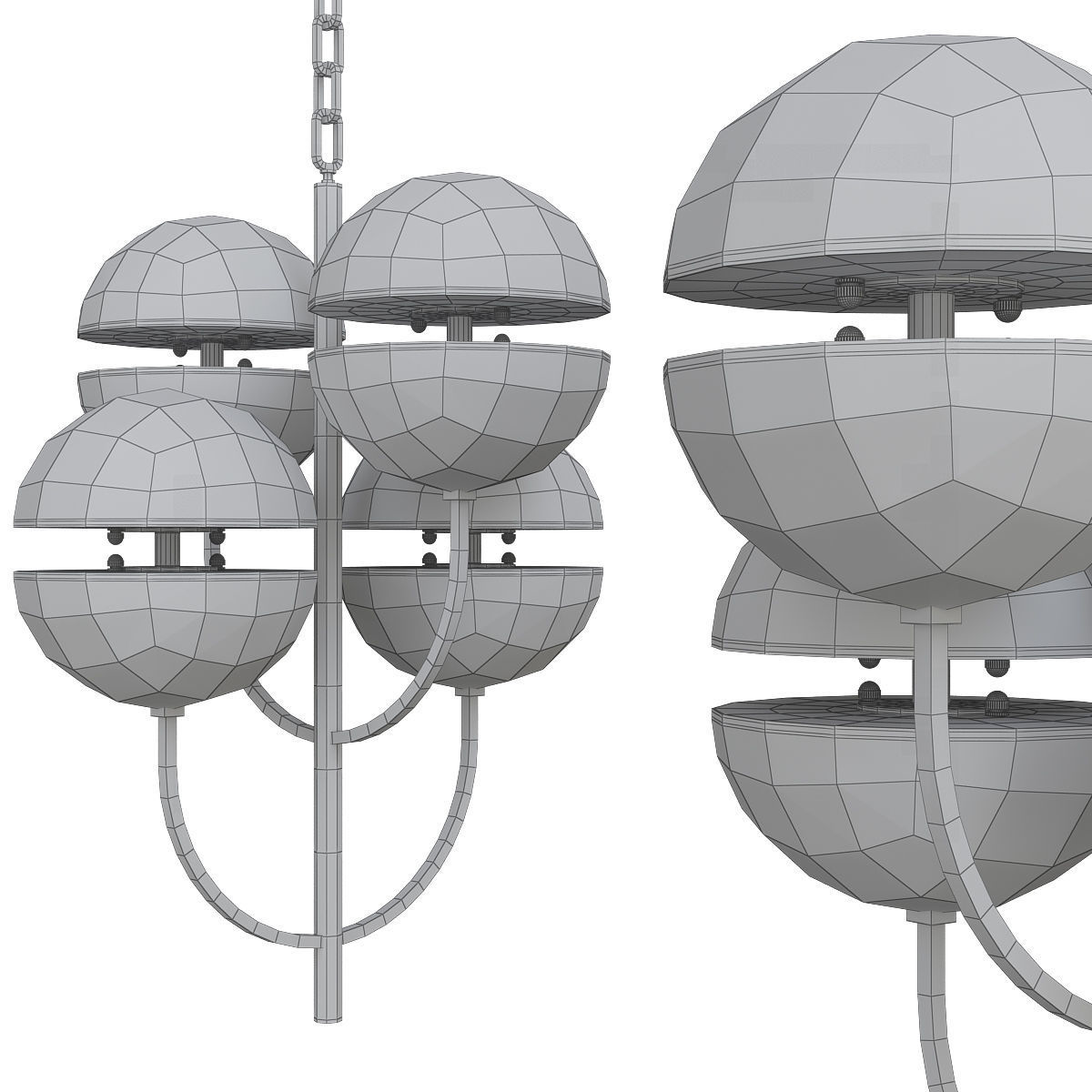 Chandleir 10 pieces 3d model Low-poly 3D model_13