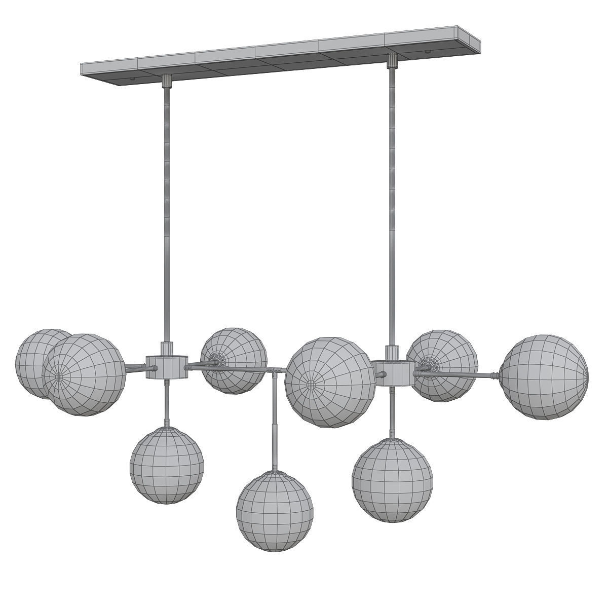 Chandleir 10 pieces 3d model Low-poly 3D model_3