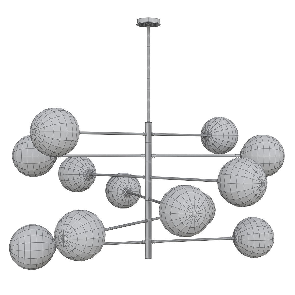 Chandleir 10 pieces 3d model Low-poly 3D model_17