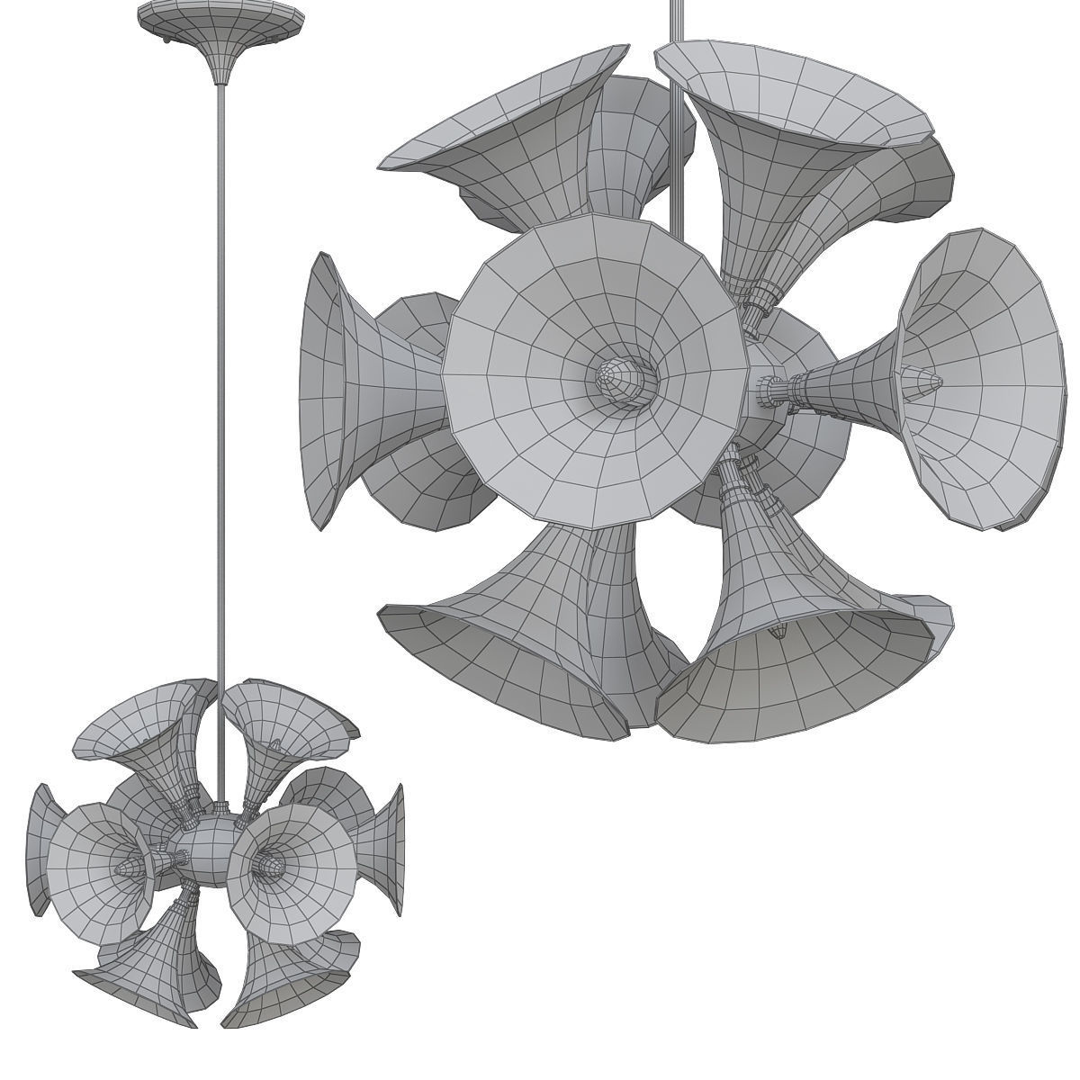 Chandleir 10 pieces 3d model Low-poly 3D model_5