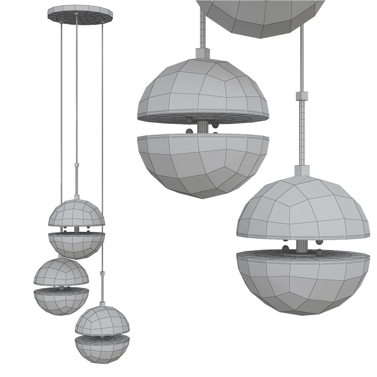 Chandleir 10 pieces 3d model Low-poly 3D model_17