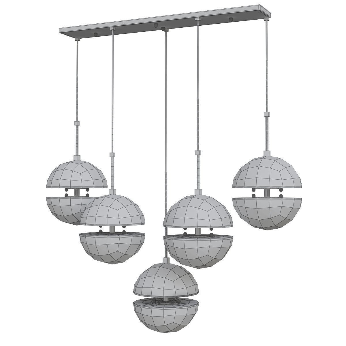 Chandleir 10 pieces 3d model Low-poly 3D model_13