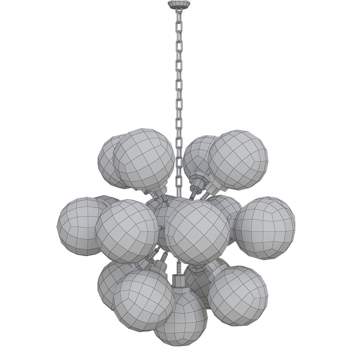 Chandleir 10 pieces 3d model Low-poly 3D model_3