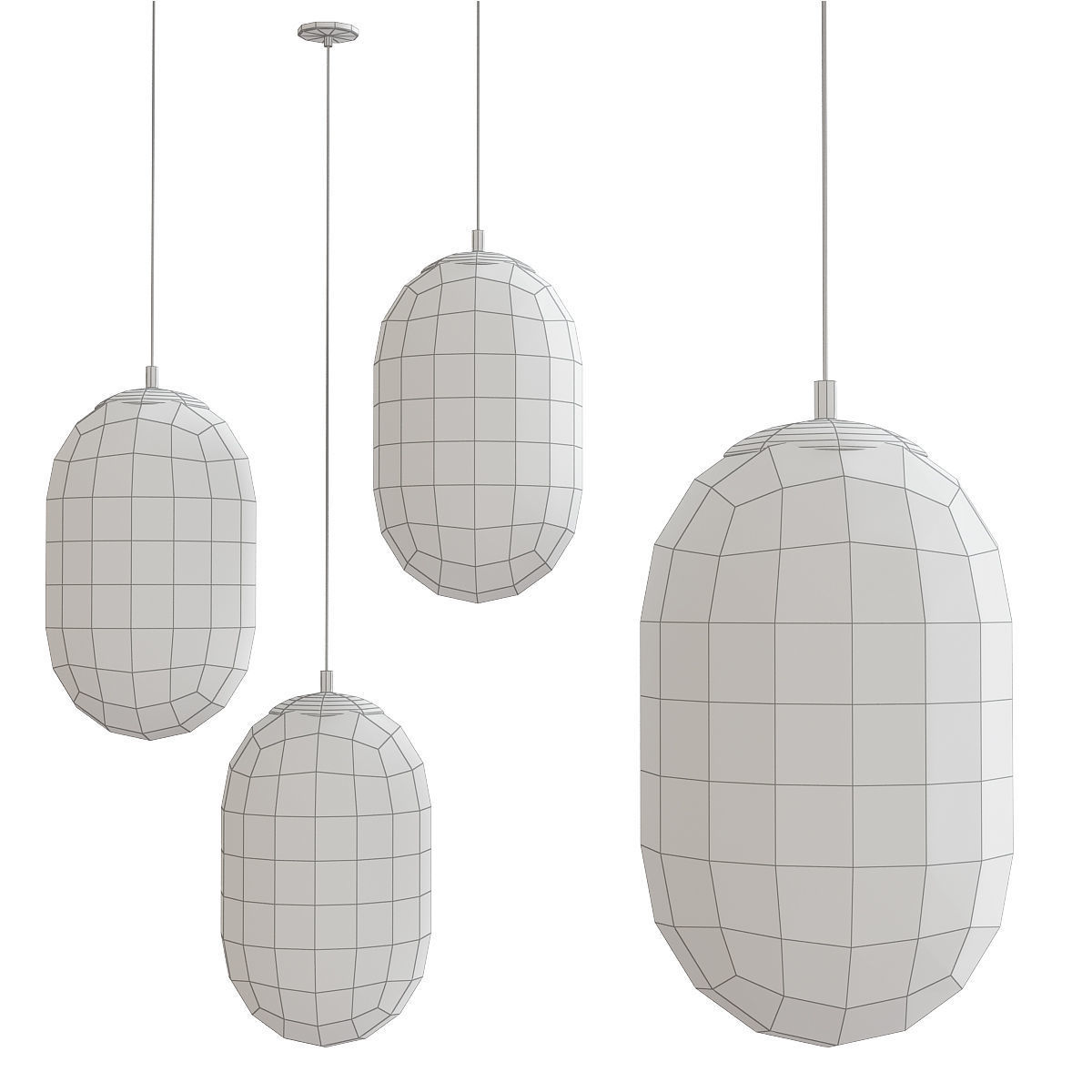 Chandleir 10 pieces 3d model Low-poly 3D model_3