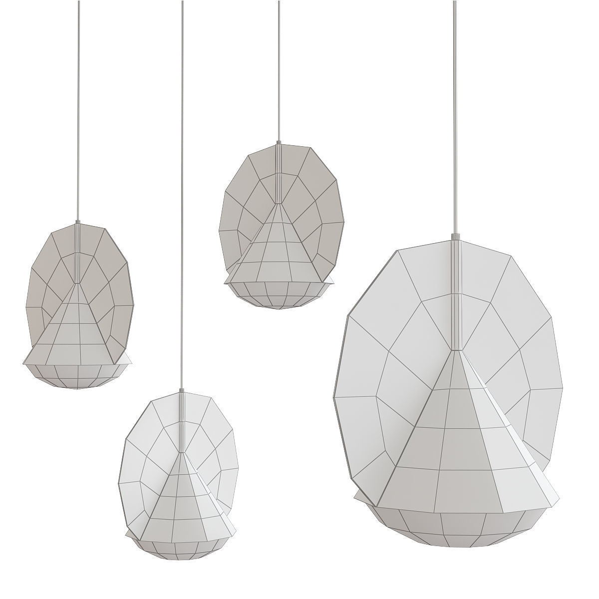 Chandleir 10 pieces 3d model Low-poly 3D model_7