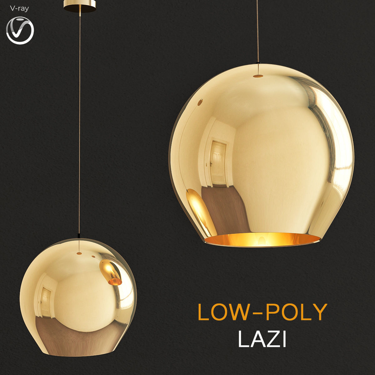 Chandleir 10 pieces 3d model Low-poly 3D model_6