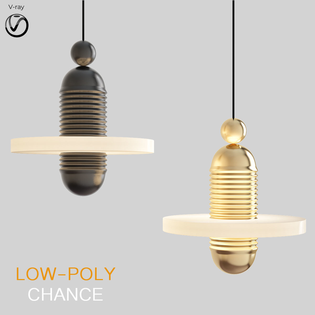 Chandleir 10 pieces 3d model Low-poly 3D model_2