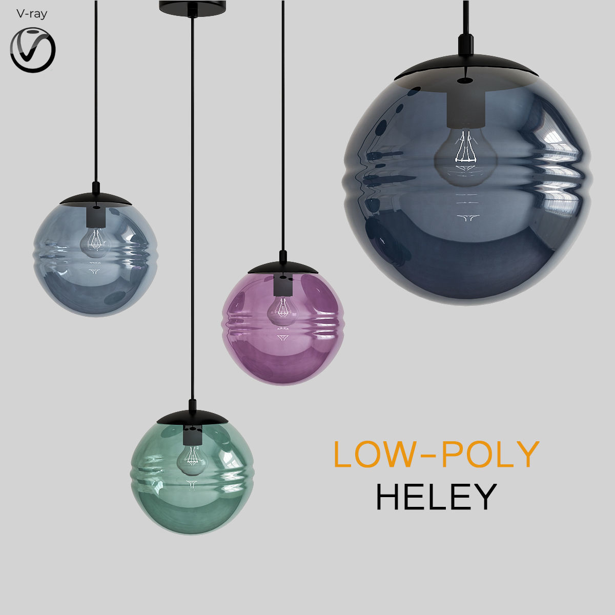 Chandleir 10 pieces 3d model Low-poly 3D model_8