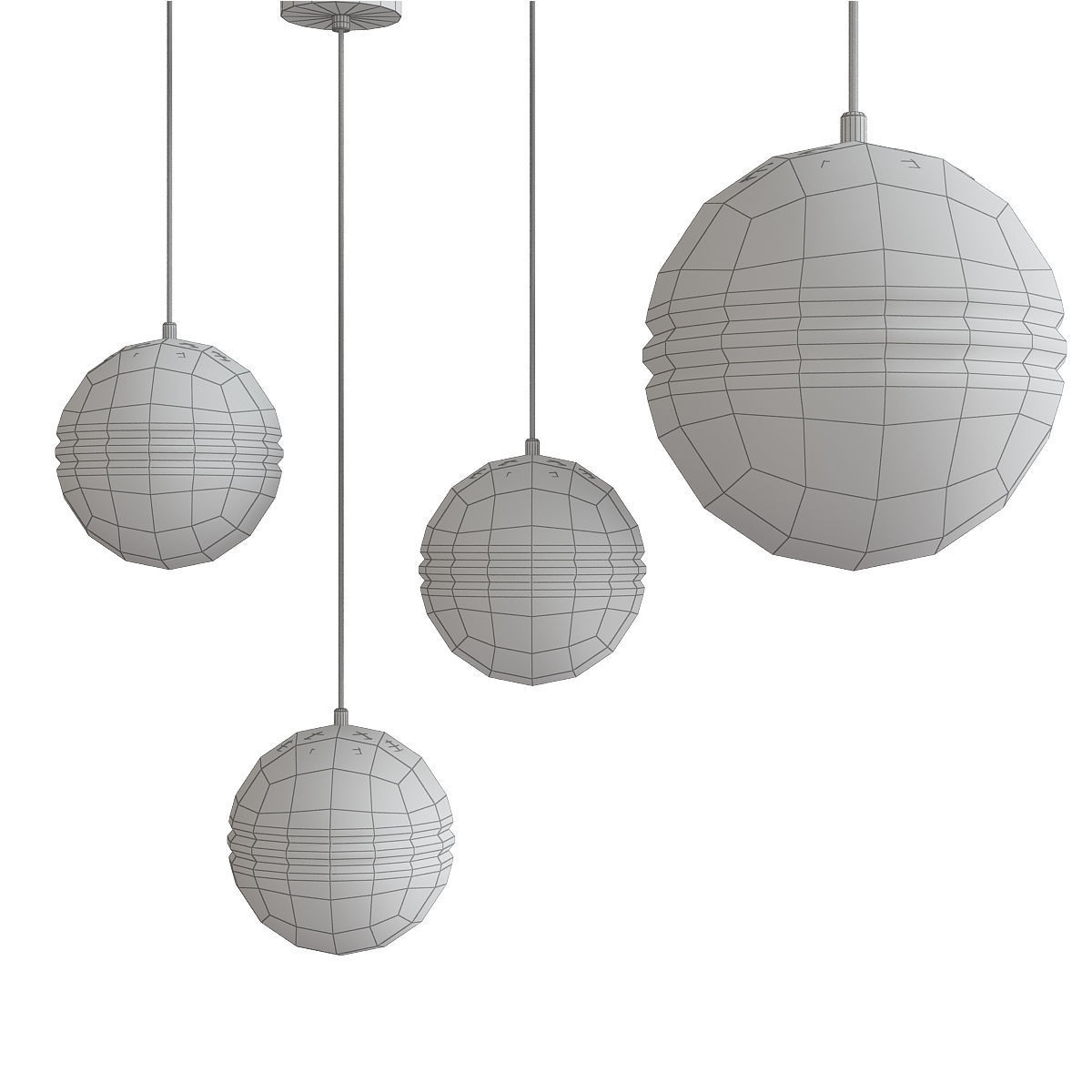 Chandleir 10 pieces 3d model Low-poly 3D model_7