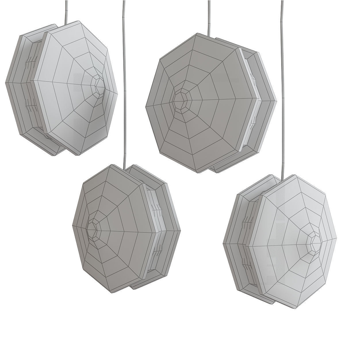 Chandleir 10 pieces 3d model Low-poly 3D model_9